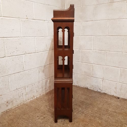 AN ARTS AND CRAFTS OPEN OAK BOOKCASE C1900 - ADDITIONAL PHOTO 6