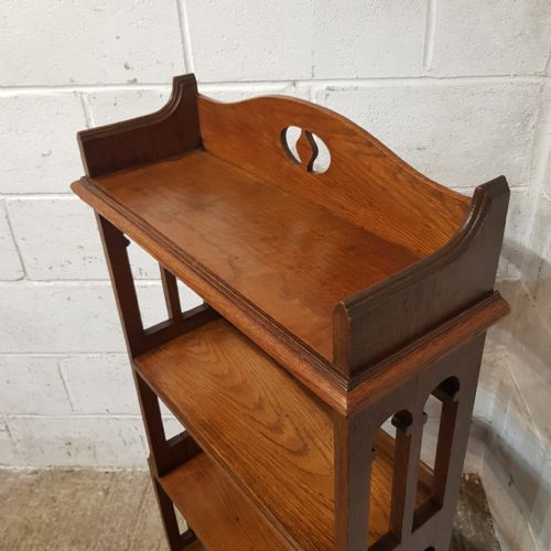 AN ARTS AND CRAFTS OPEN OAK BOOKCASE C1900 - ADDITIONAL PHOTO 7