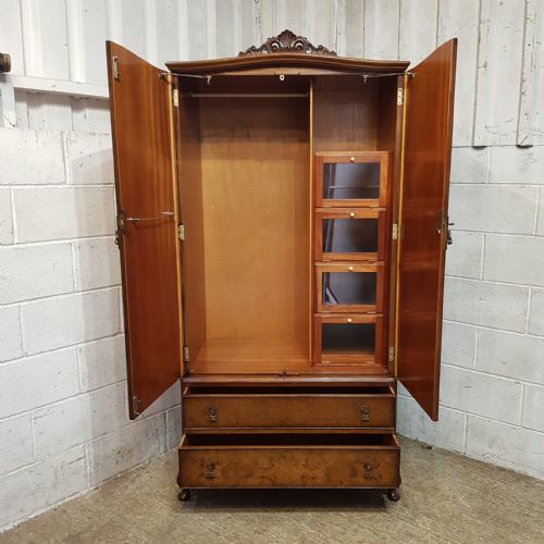 A BURR WALNUT DOUBLE WARDROBE C1920 - ADDITIONAL PHOTO 10