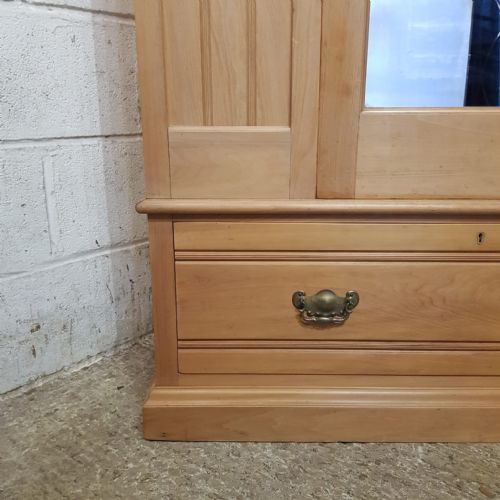 AN EDWARDIAN SINGLE PINE WARDROBE C1900 - ADDITIONAL PHOTO 2