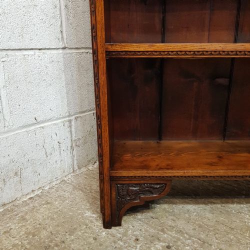 A PAIR OF OAK OPEN VICTORIAN BOOKCASES C1890 - ADDITIONAL PHOTO 4