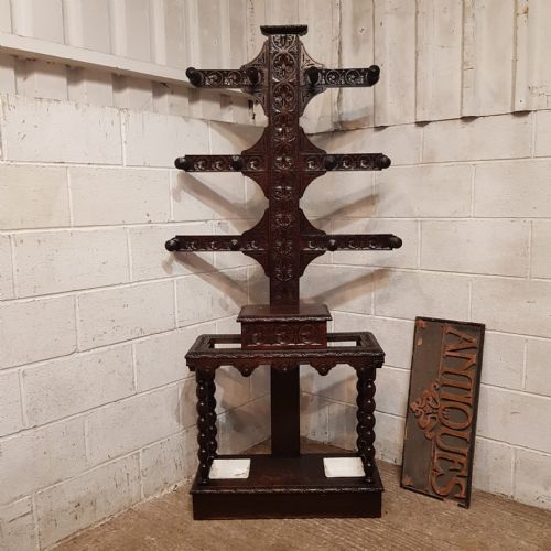 A VICTORIAN CARVED OAK HALL STAND C1880