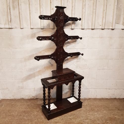 A VICTORIAN CARVED OAK HALL STAND C1880 - ADDITIONAL PHOTO 1