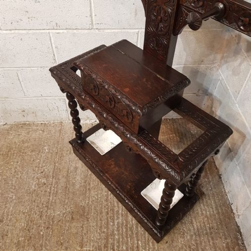 A VICTORIAN CARVED OAK HALL STAND C1880 - ADDITIONAL PHOTO 2