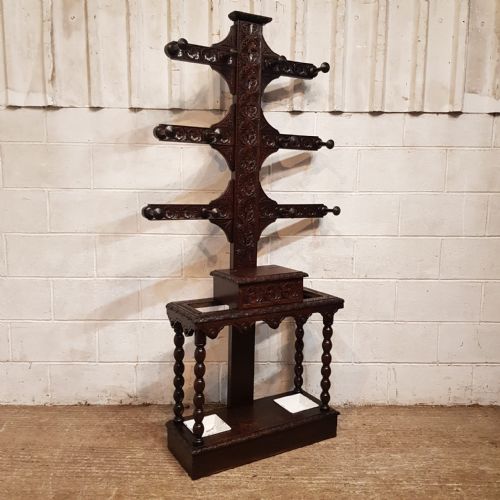 A VICTORIAN CARVED OAK HALL STAND C1880 - ADDITIONAL PHOTO 4