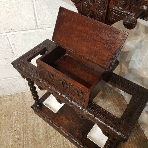 A VICTORIAN CARVED OAK HALL STAND C1880 - ADDITIONAL PHOTO 5