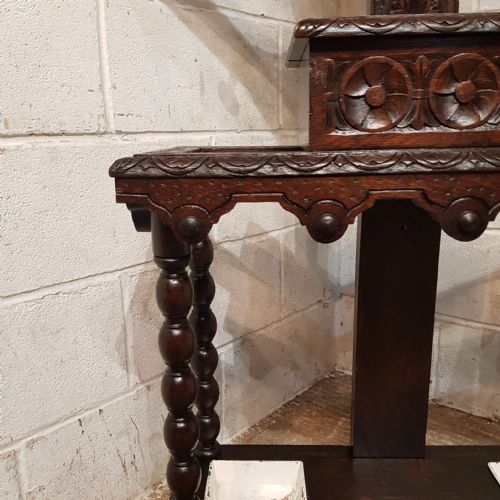 A VICTORIAN CARVED OAK HALL STAND C1880 - ADDITIONAL PHOTO 6