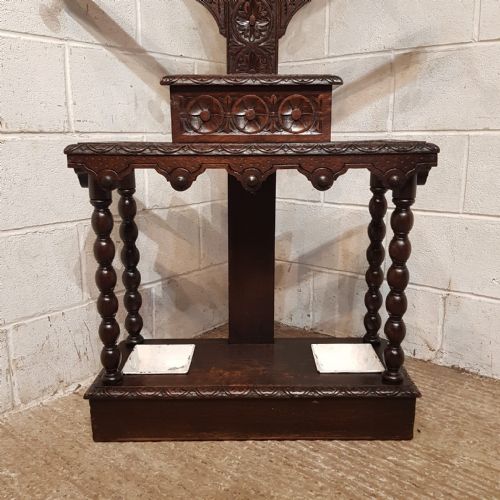 A VICTORIAN CARVED OAK HALL STAND C1880 - ADDITIONAL PHOTO 7