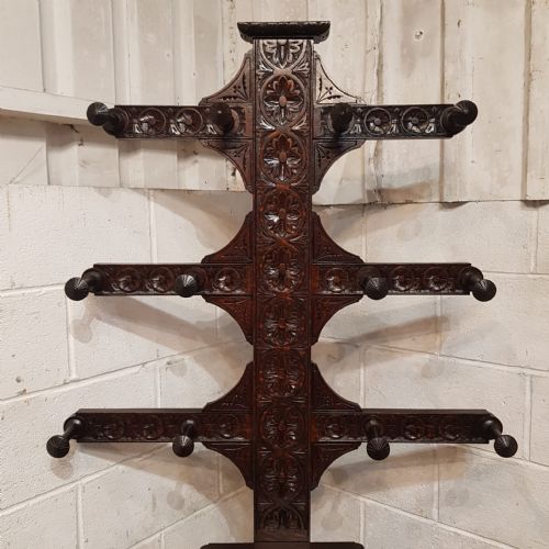 A VICTORIAN CARVED OAK HALL STAND C1880 - ADDITIONAL PHOTO 9