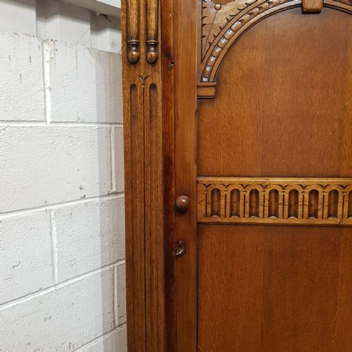 fig 2. AN OAK HALL WARDROBE C1920