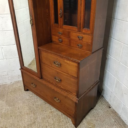 AN ASH LATE VICTORIAN COMBINATION WARDROBE C1900 - ADDITIONAL PHOTO 2
