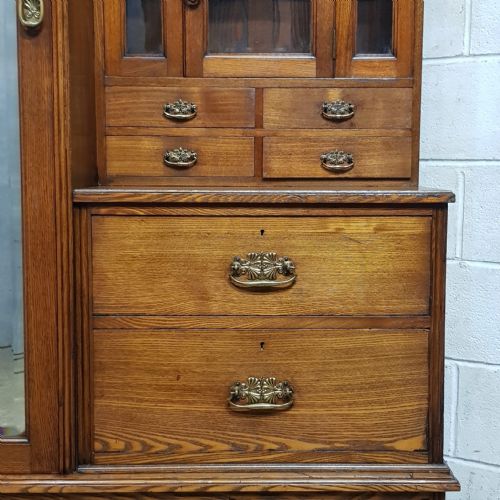 AN ASH LATE VICTORIAN COMBINATION WARDROBE C1900 - ADDITIONAL PHOTO 6
