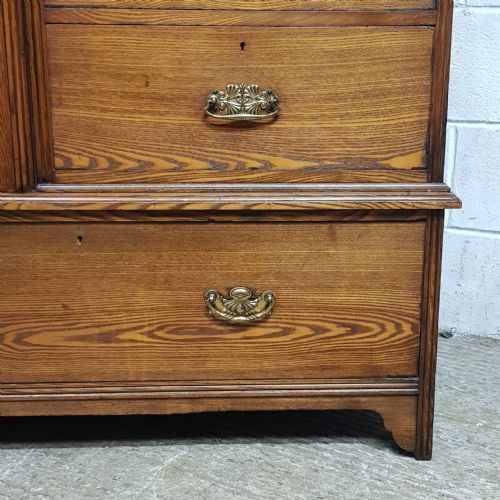 AN ASH LATE VICTORIAN COMBINATION WARDROBE C1900 - ADDITIONAL PHOTO 7