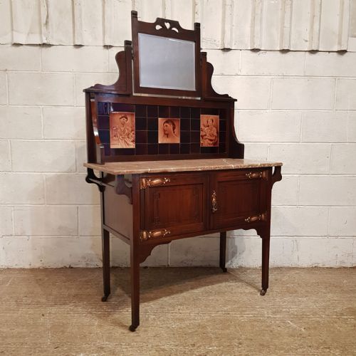A MAHOGANY ART NOUVEAU WASH STAND C1900 - ADDITIONAL PHOTO 1