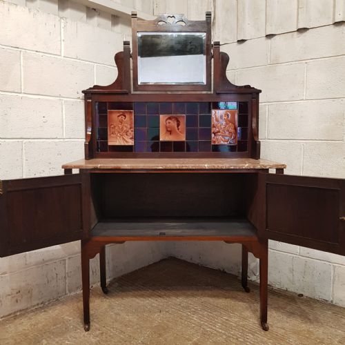 A MAHOGANY ART NOUVEAU WASH STAND C1900 - ADDITIONAL PHOTO 2