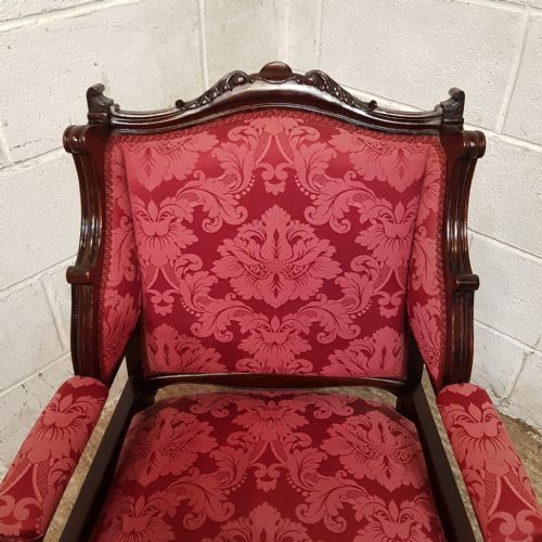 A PAIR OF MAHOGANY FRAMED ART NOUVEAU TUB CHAIRS C1900 - ADDITIONAL PHOTO 1