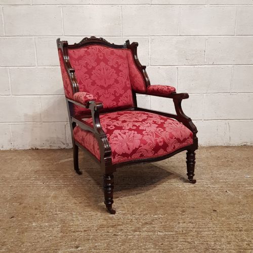 A PAIR OF MAHOGANY FRAMED ART NOUVEAU TUB CHAIRS C1900 - ADDITIONAL PHOTO 3