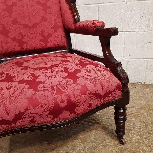A PAIR OF MAHOGANY FRAMED ART NOUVEAU TUB CHAIRS C1900 - ADDITIONAL PHOTO 5