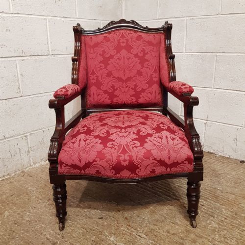 A PAIR OF MAHOGANY FRAMED ART NOUVEAU TUB CHAIRS C1900 - ADDITIONAL PHOTO 6