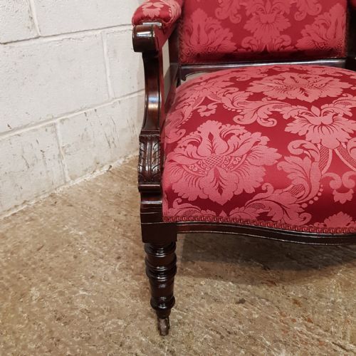 A PAIR OF MAHOGANY FRAMED ART NOUVEAU TUB CHAIRS C1900 - ADDITIONAL PHOTO 7