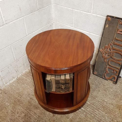 AN EDWARDIAN MAHOGANY ROUND REVOLVING BOOKCASE C1900 - ADDITIONAL PHOTO 2