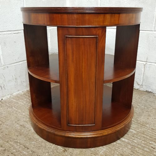AN EDWARDIAN MAHOGANY ROUND REVOLVING BOOKCASE C1900 - ADDITIONAL PHOTO 4
