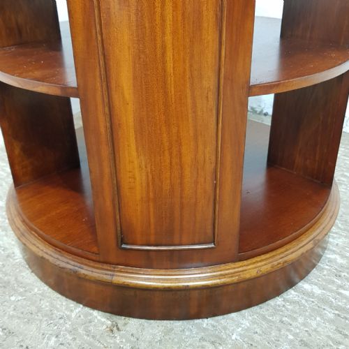 AN EDWARDIAN MAHOGANY ROUND REVOLVING BOOKCASE C1900 - ADDITIONAL PHOTO 5