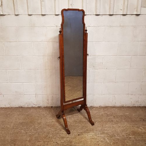 fig 1. A WALNUT FRAMED CHEVAL MIRROR C1920