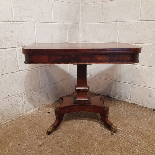 A REGENCY MAHOGANY FOLD OVER SIDE TABLE C1820