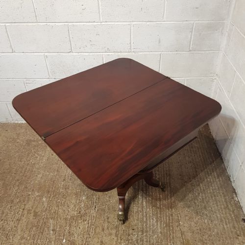 A REGENCY MAHOGANY FOLD OVER SIDE TABLE C1820 - ADDITIONAL PHOTO 5