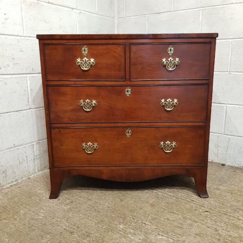 A GEORGE 3RD MAHOGANY THREE HEIGHT CHEST C1790
