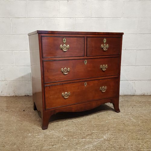 A GEORGE 3RD MAHOGANY THREE HEIGHT CHEST C1790 - ADDITIONAL PHOTO 4