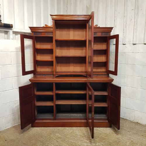 A LATE VICTORIAN BREAKFRONT LARGE BOOKCASE C1900 - ADDITIONAL PHOTO 6