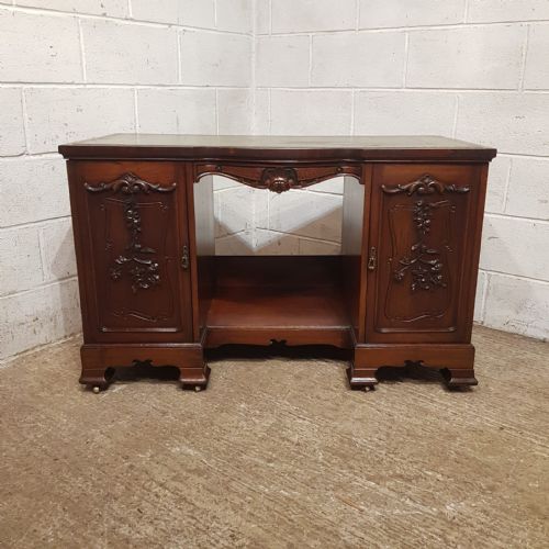 A VICTORIAN MAHOGANY TWIN PEDESTAL DESK C1880 - ADDITIONAL PHOTO 2