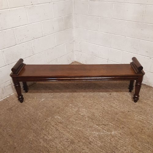 A LONG VICTORIAN OAK HALL SEAT C1880