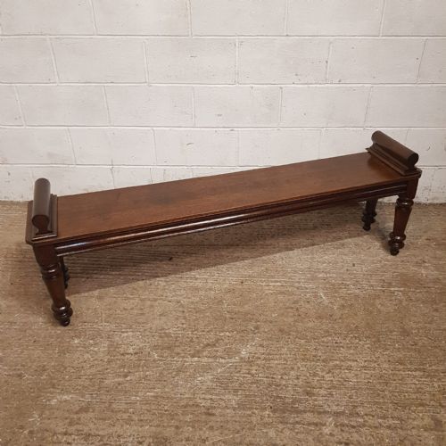 A LONG VICTORIAN OAK HALL SEAT C1880 - ADDITIONAL PHOTO 1