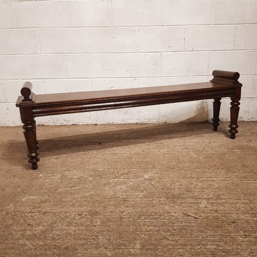 A LONG VICTORIAN OAK HALL SEAT C1880 - ADDITIONAL PHOTO 2