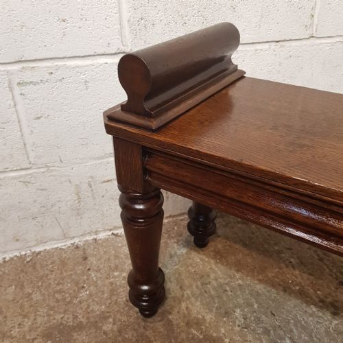 A LONG VICTORIAN OAK HALL SEAT C1880 - ADDITIONAL PHOTO 6
