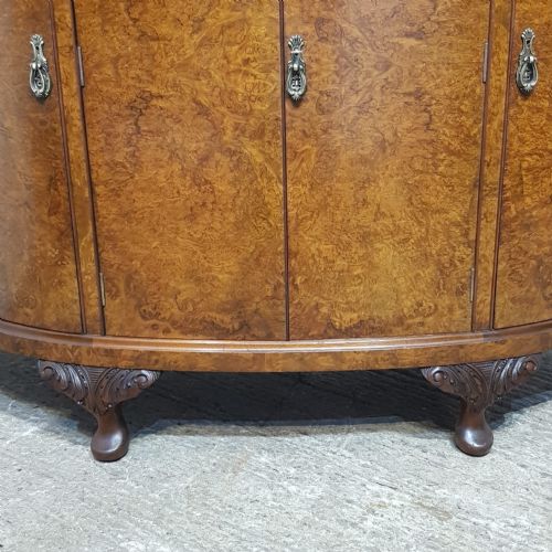 A BURR WALNUT DEMI LINE DRINKS CABINET C1920 - ADDITIONAL PHOTO 5