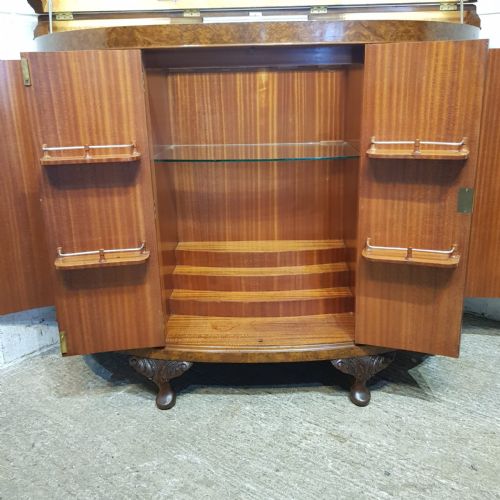 A BURR WALNUT DEMI LINE DRINKS CABINET C1920 - ADDITIONAL PHOTO 13