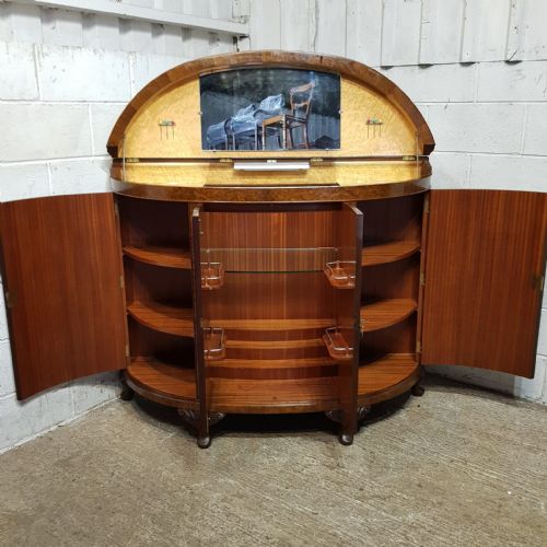A BURR WALNUT DEMI LINE DRINKS CABINET C1920 - ADDITIONAL PHOTO 14