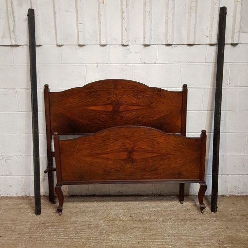 A BURR WALNUT DOUBLE BED STEAD C1920 - ADDITIONAL PHOTO 2