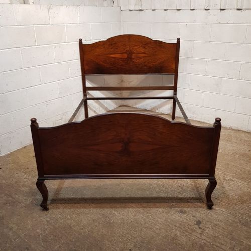 A BURR WALNUT DOUBLE BED STEAD C1920 - ADDITIONAL PHOTO 6