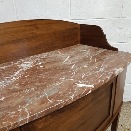 A VICTORIAN BOW FRONTED MARBLE TOPPED WASH STAND C1880 - ADDITIONAL PHOTO 5