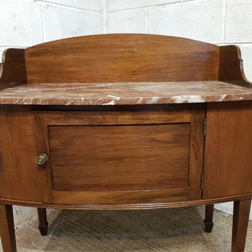 A VICTORIAN BOW FRONTED MARBLE TOPPED WASH STAND C1880 - ADDITIONAL PHOTO 6