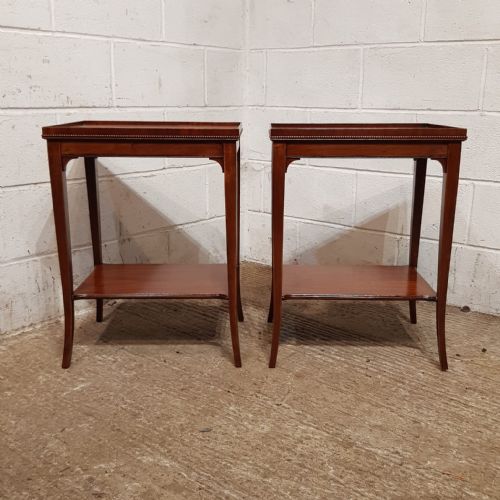 A PAIR OF EDWARDIAN MAHOGANY BEDSIDE TABLES C1900 - ADDITIONAL PHOTO 6