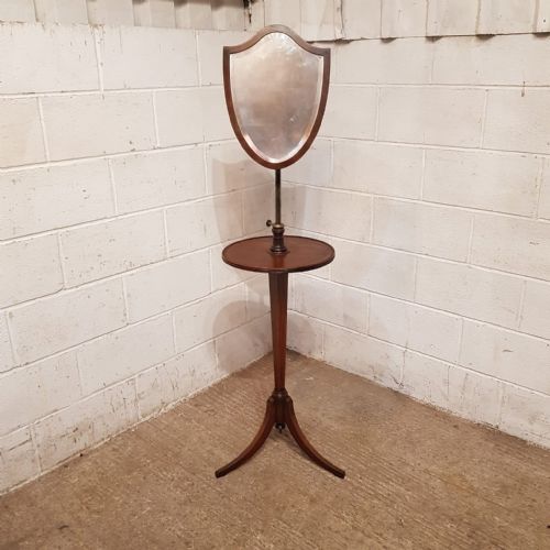 A Late Victorian Mahogany Shaving Stand with Mirror C1900