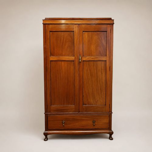 An Edwardian Mahogany Double Wardrobe C1910