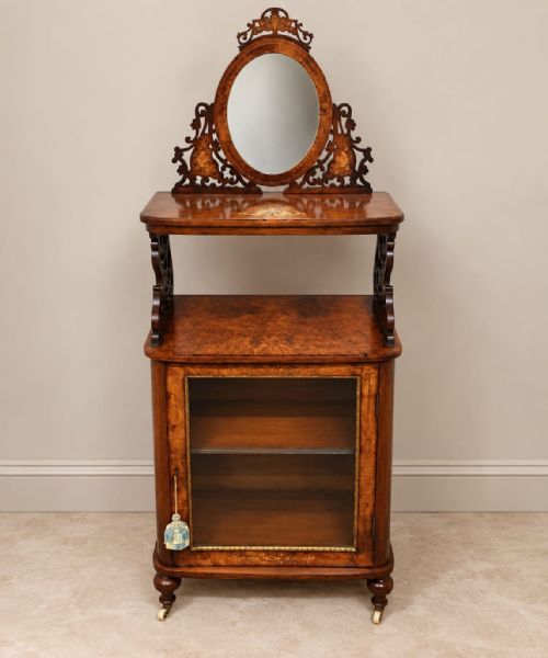 A Victorian Burr Walnut Side Cabinet C1880
