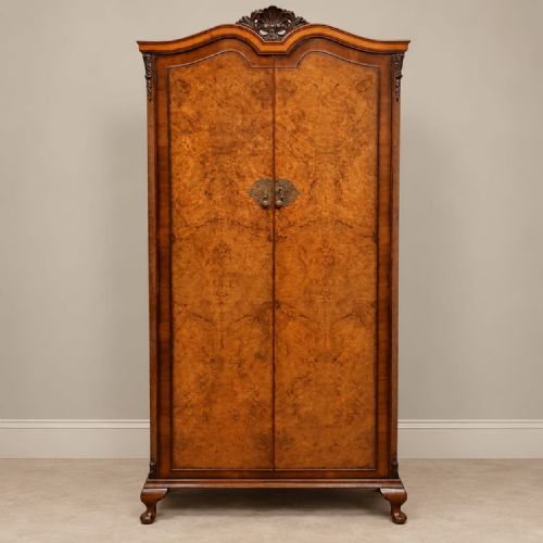A Burr Walnut Fitted Wardrobe C1920
